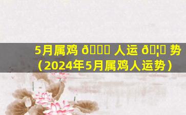 5月属鸡 🐒 人运 🦅 势（2024年5月属鸡人运势）